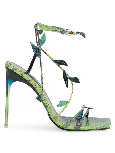 versace leaf sandals|More.